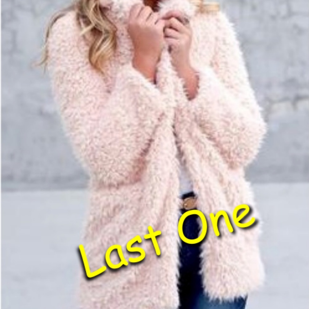 Shaggy Faux Fur Jacket - Color: Blush Pink! - Picture 1 of 7